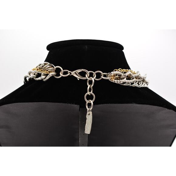 J. Jansen Brutalist Statement Necklace Crystal Pink Stone Chunky Signed Bin6A - Picture 5 of 12